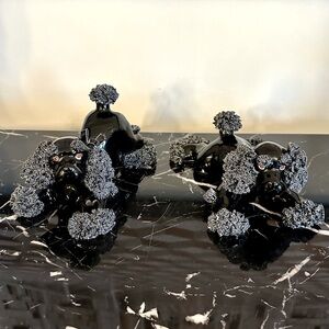Pair of Arnart Black Spaghetti Poodles Vintage Collectible Handmade in Japan